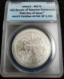2010-P Boy Scouts Of America-1st Day of Issue Label-ANACS MS70-#0760 of 1398