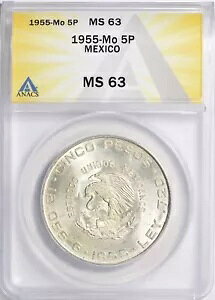1955 LVR Vo[ 5 y\ KM469 HIDALGO ANACS MS 63 - ̂ PQB