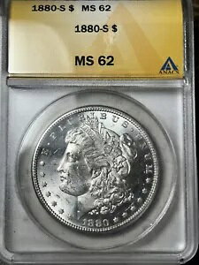 1880-S $1 ANACS MS-62 �����K�� �V���o�[ �_���[