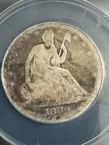 1869-s Seated Liberty Half Dollar�AANACS AG3�A�^�t�f�C�g�A��������