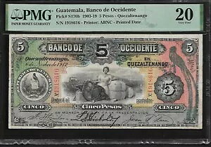 �O�A�e�}�� 5 �y�\ - �P�U���e�i���S 1912 PMG 20 P#S176b Banco de Occidente