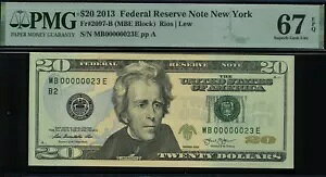 2013�N $20 FRN MB00000023E P.M.G #67EPQ