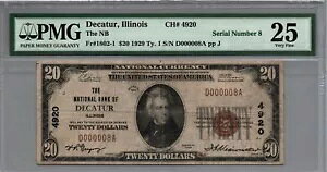 1929 NBDTIL 20�h�� �i�V���i���u���E���V�[�� CH#4920 PMG 25 VF FRN1802-1