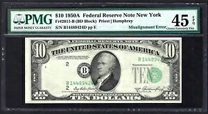 ???? 1950A $10 G[??I[o[vgĂ܂?? PMG CH EX FINE 45 EPQ