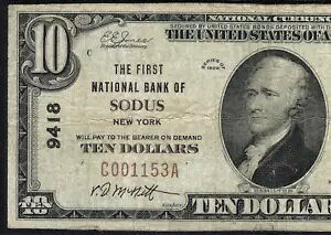 ???? NY 1929 $10 ??SODUS�A�j���[���[�N?? PMG CHOICE FINE 15 ���荢��!!!