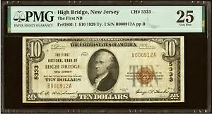 nCubWAj[W[W[B - 10h 1929 Ty. 1 The First National Bank Ch. # 5333 PMG VF25