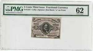 Fr. 1237 5Zg3񔭍s | ʐԐF | \ʂɁuav̕镪D PMG Unc 62