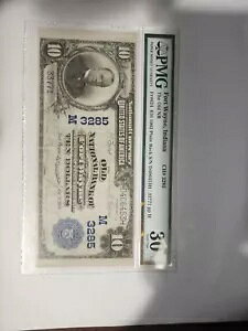 1902�N �C���f�B�A�i�B�t�H�[�g�E�F�C����NB 10�h���������� Fr.624 Ch# 3285 - PMG VF 30