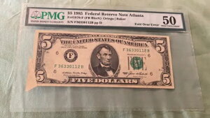 PMG 50 1985 $5 FRN Ag^ tH[hI[o[ G[ FB ubN