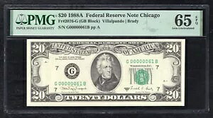 FR. 2076-G 1988-A $20 FRN VJSACmCBu[VA#61vPMG GEM -65EPQ