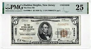 $5 1929 T1 National HADDON HEIGHTS j[W[W[ NJ PMG 25 ɗǍD!