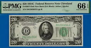 1934NC 20hAMs PMG 66EPQ 2ԖڂɍO[h V Fr 2057-Dnb