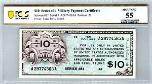 �V���[�Y461 10�h���R���x���ؖ��� PCGS 55 AU Pick S807