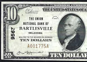???? OK 1929 $10 ??バートルズビル、オクラホマ州?? PMG 非常に良好 40 EPQ