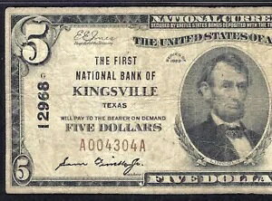 ???? TX 1929 $5 ?? �L���O�X�r���A�e�L�T�X�B ?? PMG CHOICE FINE 15