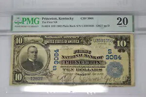 �v�����X�g���A�P���^�b�L�[�B - $10 1902 Fr. 624 The First NB Ch. # (S)3064�BPMG Very Fine 20