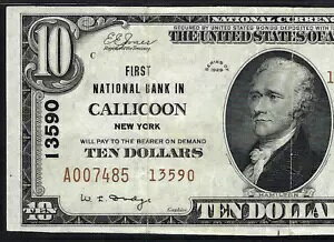 ???? NY 1929 $10 TYPE-TWO ??CALLICOONAj[[N?? PMG CH VF 35 荢!!!