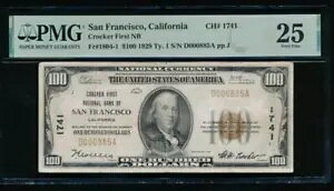 AC 1929 $100 NbJ[t@[Xg NB TtVXRAJtHjAB Ch #1741 PMG 25
