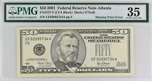 50�h�� 2001�N FRN �����Ȉ� SCARCE ERROR PMG Ch VF 35