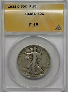 1938-D ���o�e�B�E�H�[�L���O�n�[�t�_���[ 50�Z���g �Ǖi F 15 ANACS