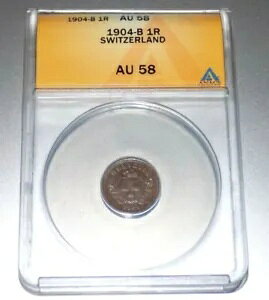 1904B by 1R XCX AU58 1904 B ANACS AU 58 XCX O[hRC