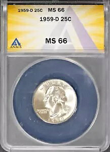 1959-D ��� 25�Z���g ���V���g���{�� MS 66 ANACS # 7603430 + �{�[�i�X