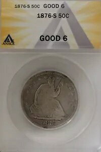 1876-S .50 ANACS G 6 1800�N��̃n�[�t�h���A���R�̏��_���̃n�[�t�h��