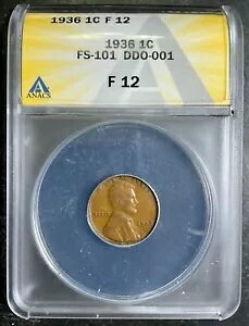 ANACS F12 1936-P �����J�[���E�E�B�[�g�E�Z���g 1�Z���g FS-101 DDO �_�u���_�C �\�ʃG���[ AE