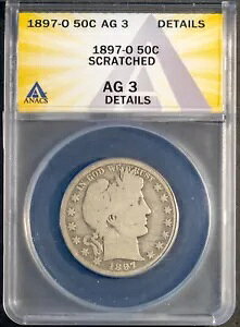 1897-O 50Zg o[o[n[th AG-3 ڍ ANACS # 7693134 + {[iX