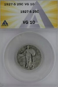 1927-S .25 ANACS VG 10 �X�^���f�B���O���o�e�B�N�H�[�^�[�A���o�e�B25�Z���g