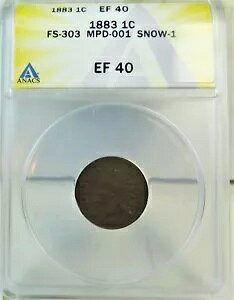 1883�N �C���f�B�A���Z���g ANACS XF40 *FS 303 MPD-001 S-1* BR