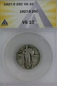 1927-S .25 ANACS VG 10 �X�^���f�B���O���o�e�B�N�H�[�^�[�A���o�e�B25�Z���g