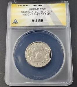 1999-P ���V���g�� �N�H�[�^�[ �W���[�W�A �J�[�u�N���b�v �d�� 5.42 �O���� ANACS AU58 �G���[