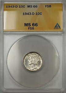 1943N-D Vo[ }[L[ _C 10Zg ANACS MS-66 tXvbgohiCgg[jO 11 Dj