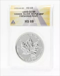 1999 - 2000 MS68 ANACS CANADA .9999 �V���o�[ ���[�v�����[�t �R�C�� - �ԉ� �v���C�x�[�g -