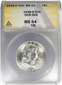 1948�N D �t�����N���� �n�[�t�_���[ DDR-006 �_�u���_�C ���o�[�X ANACS �F�� MS64 FBL