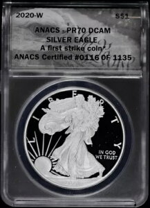 2020 W �v���[�t �V���o�[ �C�[�O�� ANACS PR 70 DCAM �t�@�[�X�g�X�g���C�N PF ASE �E�F�X�g�|�C���g