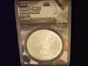 2021年 1ドル イーグルフラッグラベル ファーストストライク ANACS MS 70