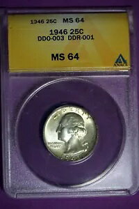 1946�N - ANACS MS64 DDO-003 DDR-001 ���V���g���N�H�[�^�[!! #B28571