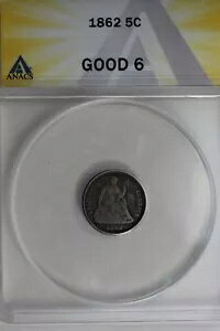 1862 .05 ANACS G 6 �n�[�t�_�C���A�V�[�e�b�h���o�e�B�n�[�t�_�C��
