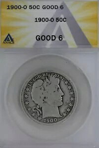 1900-O .50 ANACS G 6 �o�[�o�[�n�[�t�_���[�A���o�e�B�w�b�h�n�[�t�A50�Z���g