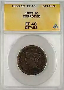 1853�N �҂ݍ��݃w�A ���[�W�Z���g 1�Z���g�R�C�� ANACS EF 40 �ڍו��H����