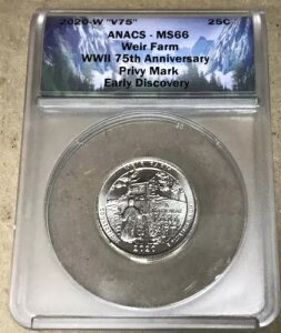 2020 W Weir Farm Quarter MS66(Early Discovery) V75 ��񎟐��E���L�O�� 75 ���N�L�O�v���C�x�[�g�}�[�N�B