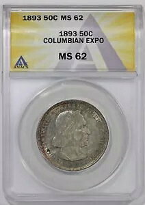 1893 N 50 Zg RrALO n[t h ANACS MS62 Jt...