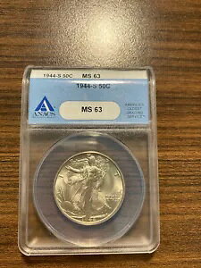 1944-S EH[LOEoeBEVo[En[th 50Zg ANACS ~gXe[g 63 MS 63 EH[J[