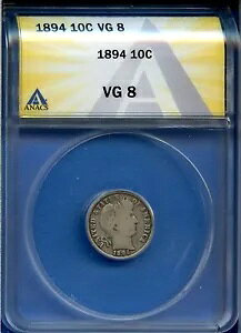1894 P ANACS VG8 o[o[_C 10Zg Vo[ čǃRC 1894-P VG-08