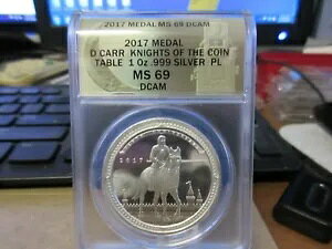 2017 KOTCTメダル ダニエル・カー シルバー ANACS MS 69 PL DCAM