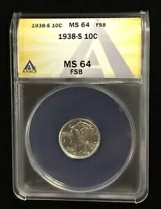 1938-S }[L[_C 10Zg ANACS MS 64 FSB toh