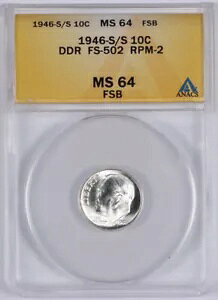 1946�N S/S ���[�Y�x���g �_�C�� �V���o�[ ANACS MS64FB DDR RPM FS-502 �G���[