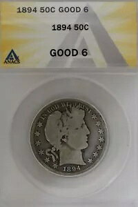1894�N .50 ANACS G 6 �o�[�o�[�n�[�t�_���[�A���o�e�B�w�b�h�n�[�t�A50�Z���g